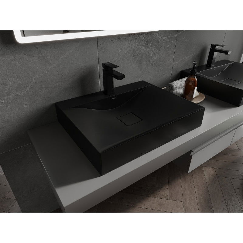 Mexen Poli горна мивка от конгломерат 1/O 60 x 48 см, черна - 23026071