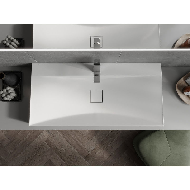 Mexen Poli плот за мивка от конгломерат 1/O 100 x 48 cm, бяла - 23021001