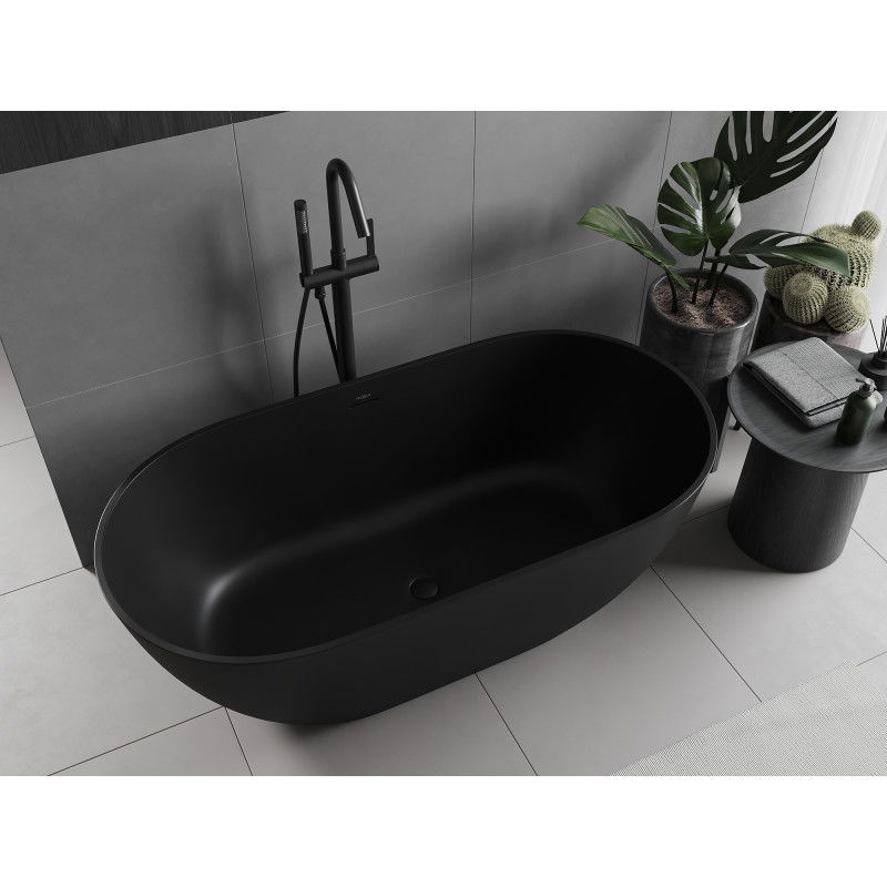 Mexen Rimini самостоятелна вана от конгломерат 150 x 75 см, черен мат - 57241507570