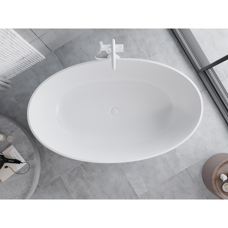 Mexen Parma самостоятелна вана от конгломерат 160 x 95 cm, бял мат - 57231609500