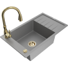 Mexen Elias гранитна мивка с 1 корито с отцедник и кухненски смесител