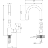 Миксерен Elias гранитна мивка с 1 отделение и сифон Savita, сива - 6511-71-672601-50