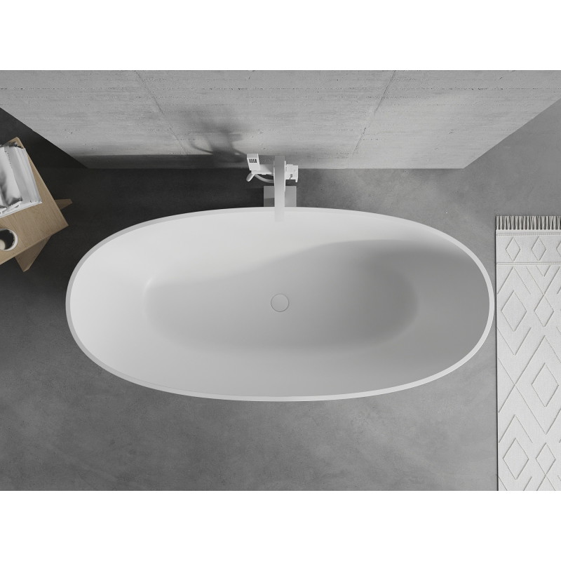 Mexen Bari Свободностояща вана от конгломерат 165 x 75 см, бяла мат - 57221657500
