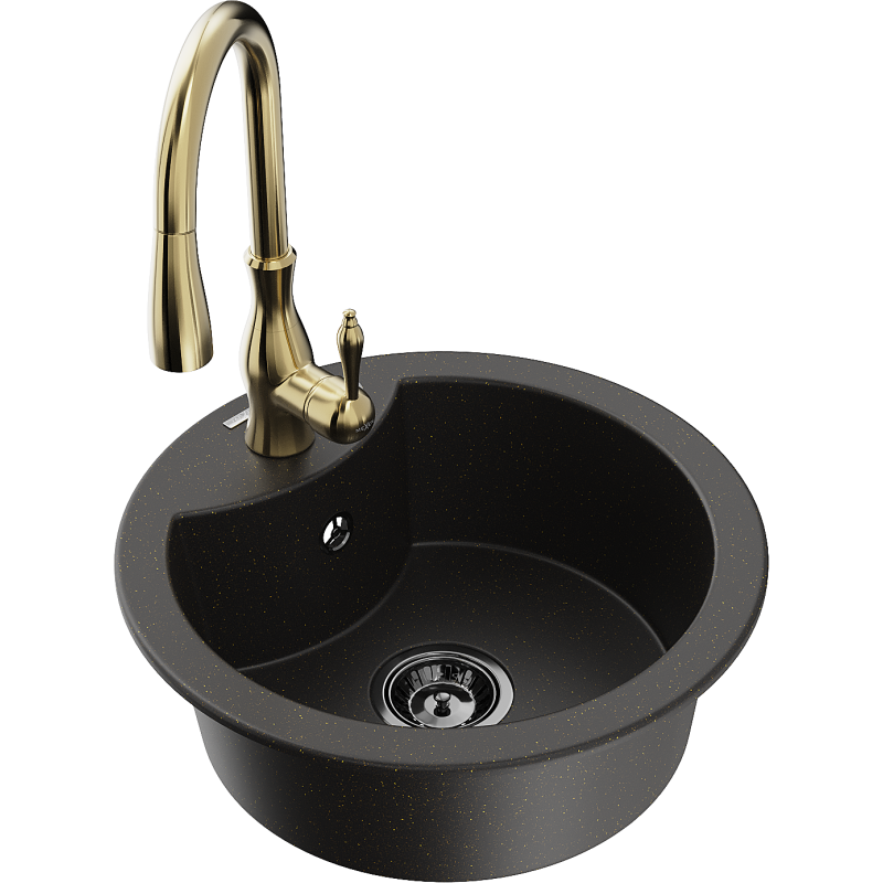 Mexen Diego гранитна кухненска мивка с една камера с кухненски смесител