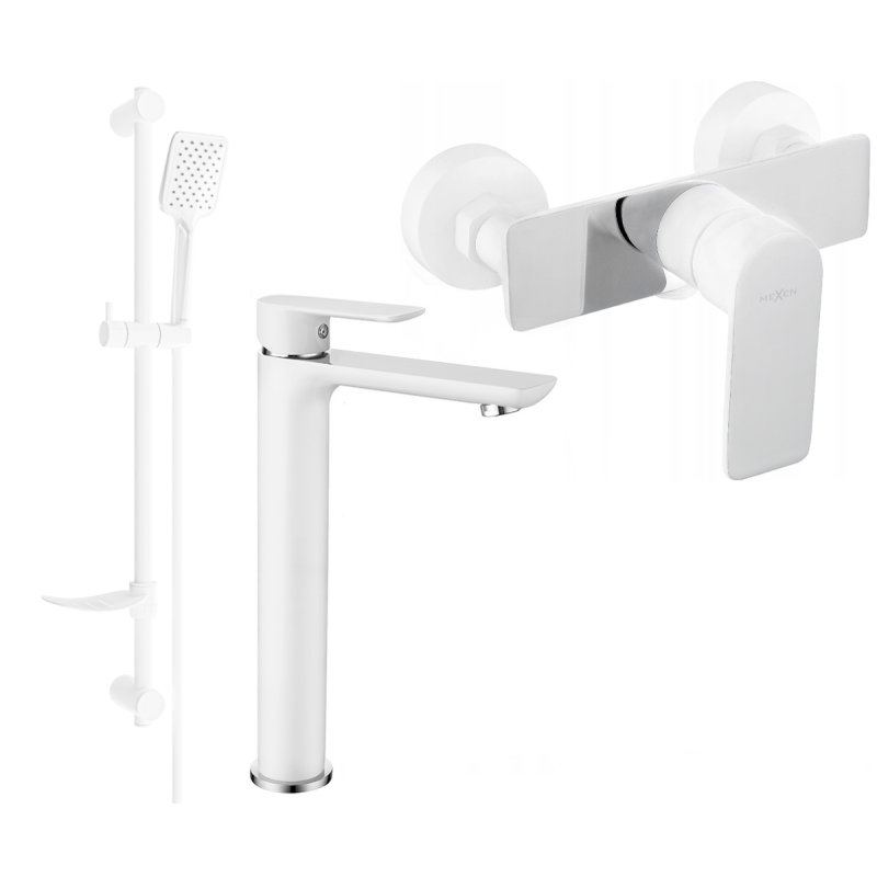 Mexen Alfa DF62 душ комплект, бял/хром - 745714DF62-02