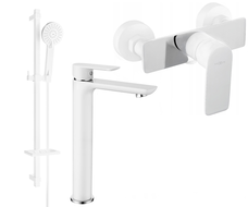 Mexen Alfa DQ40 душ комплект, бял/хром - 745714DQ40-02