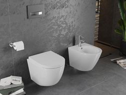 Mexen Lena Rimless WC чиния с бавно падащо твърдо капаче, дуропласт, бял гланц - 30220200