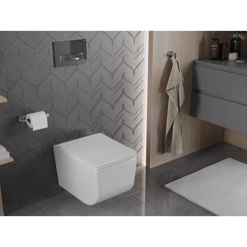 Mexen Vera тоалетна чиния Rimless със забавено падане на седалката slim, дуропласт, бяла - 30164000