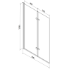 Mexen Castor душ стенд 2-крила 80 x 150 см, прозрачен, златен - 892-080-002-50-00