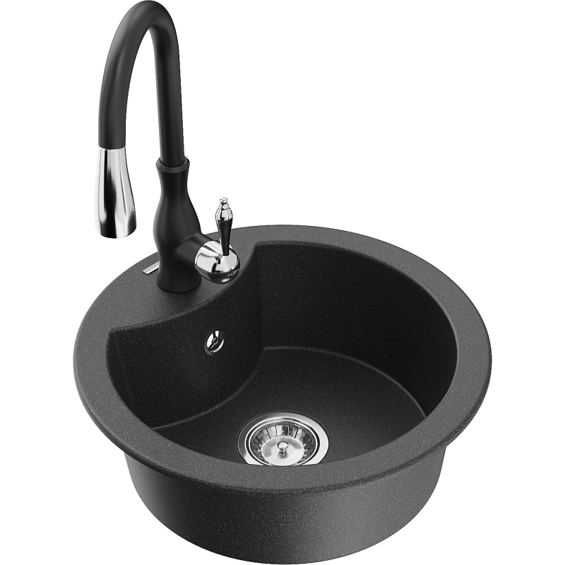 Mexen Diego гранитна кухненска мивка с 1 отделение с кухненски смесител