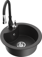 Mexen Diego гранитна кухненска мивка с 1 отделение с кухненски смесител