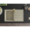 Mexen Bruno гранитна мивка с 1 камера и отцедник и кухненски смесител Savita,
