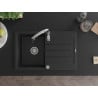 Mexen Bruno гранитна мивка с 1 корито с дренаж и кухненски смесител Savita,