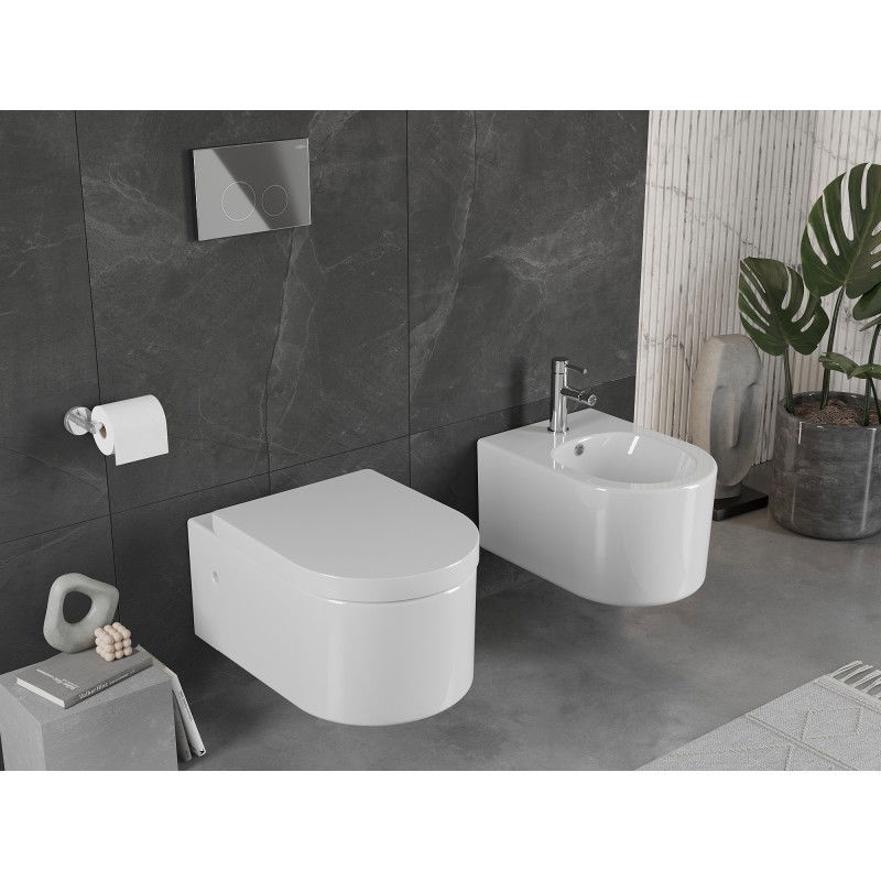 Mexen Sofia тоалетна чиния с твърдо седло със забавено падане, бял гланц - 30798000