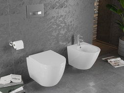 Mexen Lena тоалетна чиния със седалка със забавено падане, твърда, бял