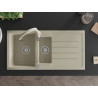 Mexen Andres гранитна мивка 1,5-камерна с отцедник и кухненски смесител Savita,