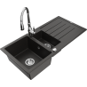 Mexen Andres гранитна мивка с 1.5 отделения с отцедник и кухненски смесител