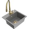 Mexen Milo гранитна мивка с 1 отделение с кухненски смесител Savita, сив