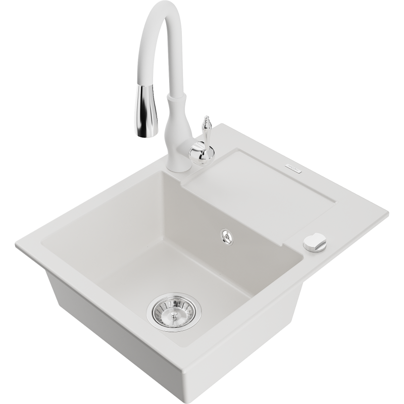 Mexen Enzo гранитна кухненска мивка с една камера с отцедник и кухненски