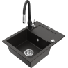 Mexen Enzo гранитна мивка с 1 камера с отцедник и кухненски смесител