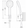 Mexen R-33 стенен душ комплект, черен - 785335052-70