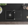 Mexen Pablo гранитна кухненска мивка с една камера с отцедник и смесител