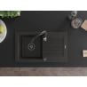 Mexen Pablo гранитна мивка с 1 камера с отцедник и кухненски смесител Savita,
