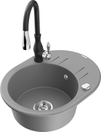 Mexen Kevin гранитна кухненска мивка с 1 камера, с отцедник и кухненски