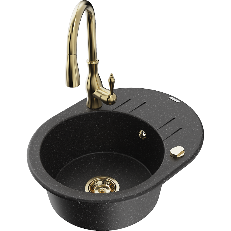 Mexen Kevin гранитна кухненска мивка с една камера с отцедник и кухненски