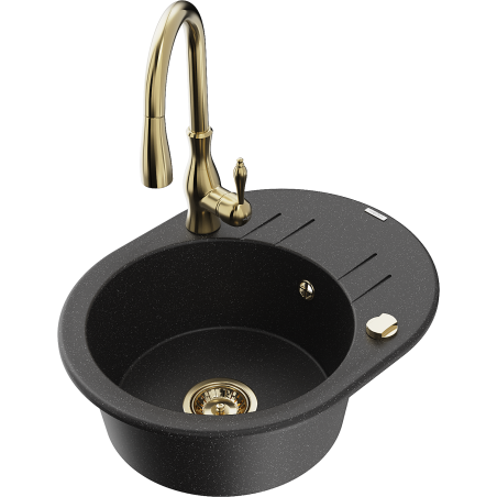 Mexen Kevin гранитна кухненска мивка с една камера с отцедник и кухненски