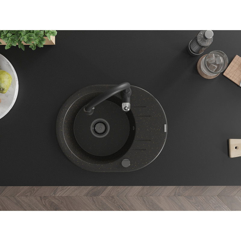 Mexen Kevin гранитна мивка с 1 отделение с отцедник и кухненски смесител