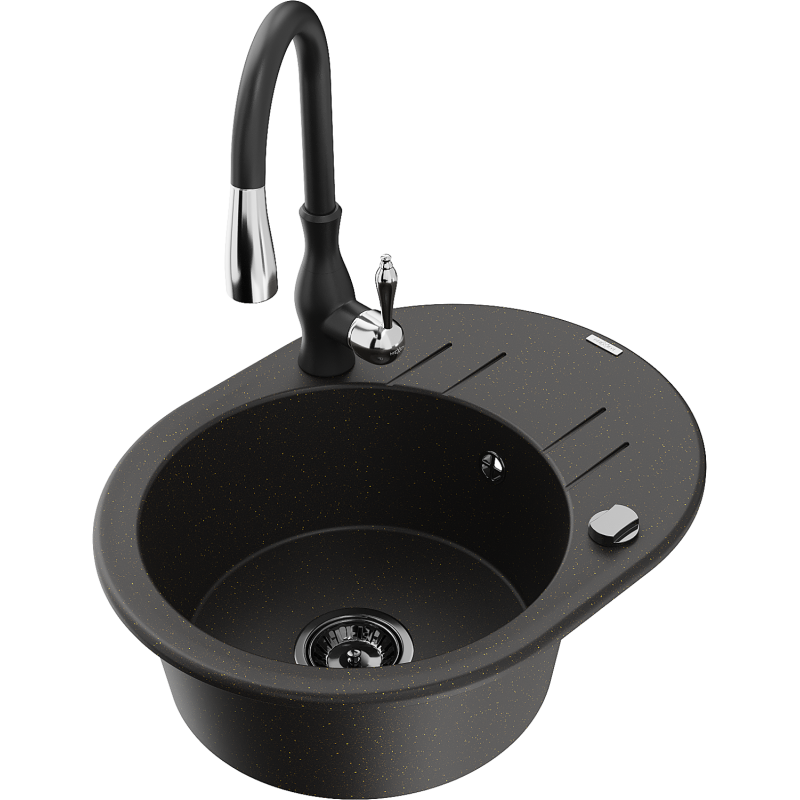 Mexen Kevin гранитна мивка с 1 отделение с отцедник и кухненски смесител