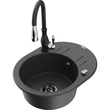 Mexen Kevin гранитна мивка с 1 отделение с отцедник и кухненски смесител