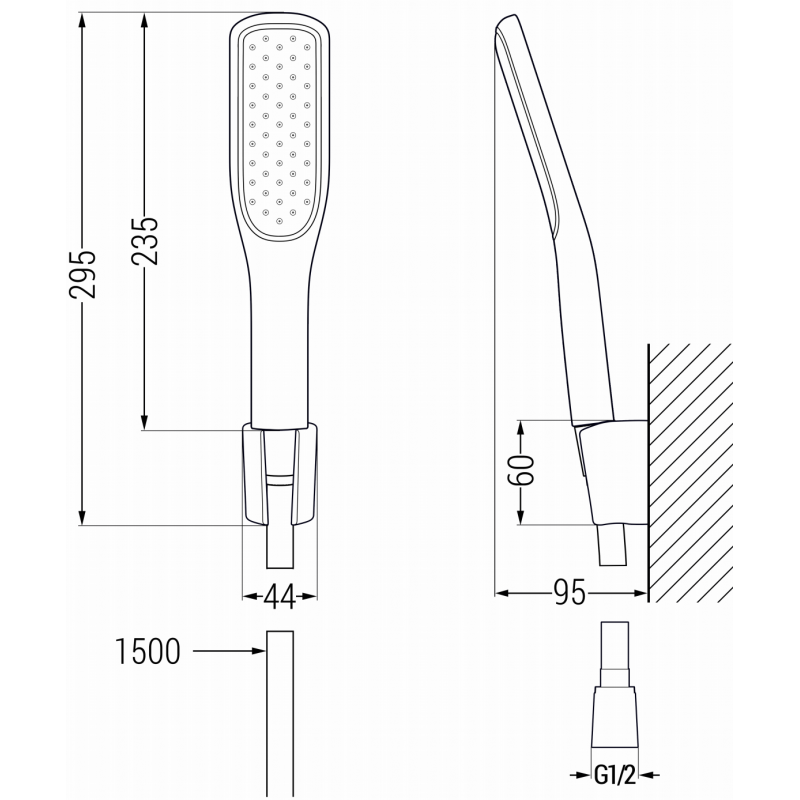 Mexen R-49 точков комплект за душ, черен/златист - 785495052-75