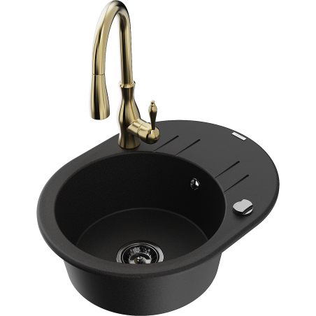 Mexen Kevin гранитна мивка с една камера с отцедник и кухненски смесител