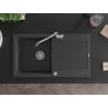 Mexen Leo гранитна кухненска мивка с едно корито, отцедник и кухненски