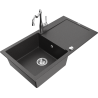 Mexen Leo гранитна кухненска мивка с едно корито, отцедник и кухненски