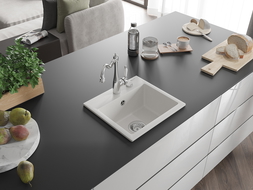 Mexen Milo кухненска мивка от гранит с 1 отделение и кухненски смесител Carla, бял - 6505-20-670700-00