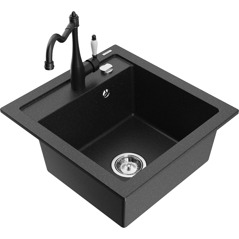 Mexen Vito гранитна мивка с 1 отделение с кухненски смесител Carla,