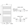 Mexen Ares радиатор за баня 900 x 500 мм, 372 W, бял - W102-0900-500-00-20