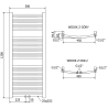 Mexen Ares баня радиатор 1200 x 500 мм, 420 W, златен - W102-1200-500-00-50