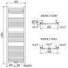 Mexen Ares радиатор за баня 1500 x 500 mm, 630 W, бял - W102-1500-500-00-20