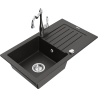 Mexen Pablo гранитна мивка с 1 отделение с отцеждане и кухненски смесител