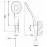 Mexen R-73 комплект за душ с точково монтиране, хром/бял - 785735052-02