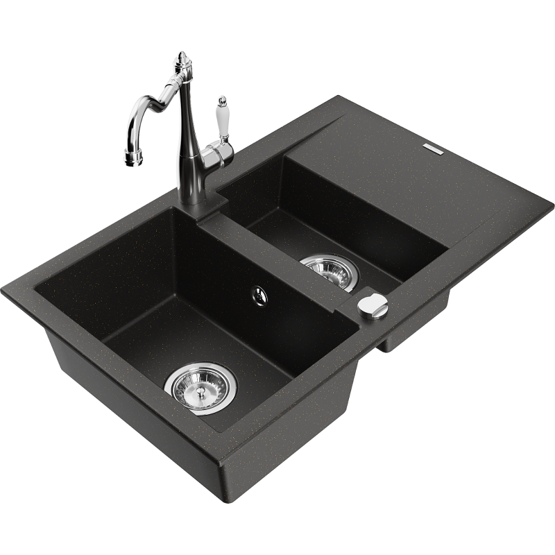 Mexen Gaspar гранитна кухненска мивка с 1,5 камери с отцедник и кухненски