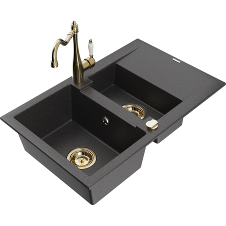 Mexen Gaspar гранитна мивка с 1,5 камери с отцедник и кухненски смесител