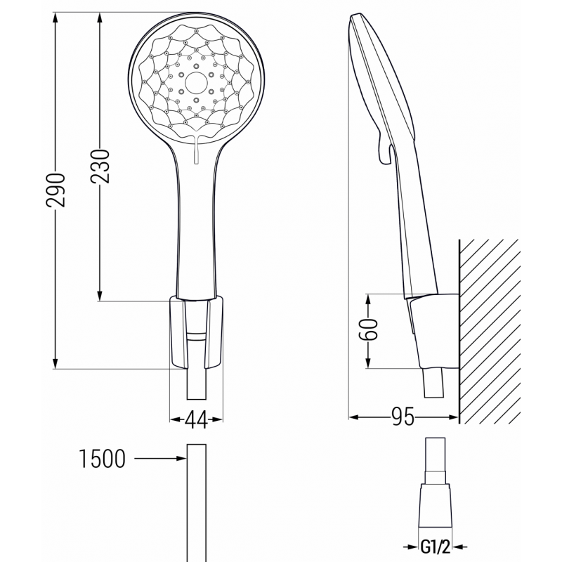 Mexen R-74 набор за душ стенно монтиране, хром - 785745052-00
