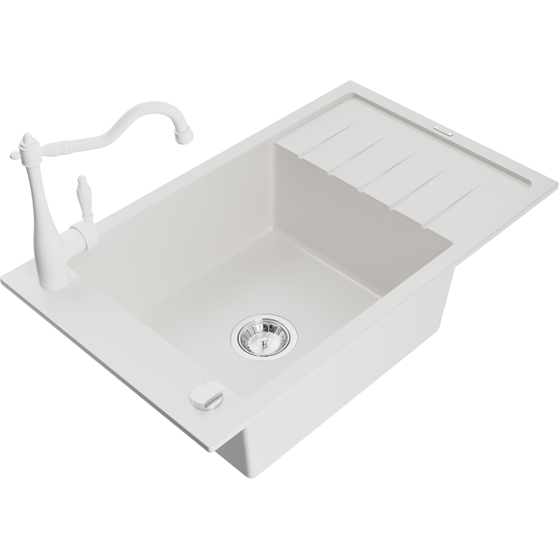 Mexen Elias гранитна мивка с 1 отделение с плотове и кухненски смесител