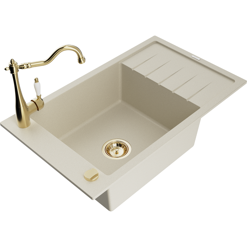 Mexen Elias гранитна кухненска мивка с 1 отделение със сифон и кухненски