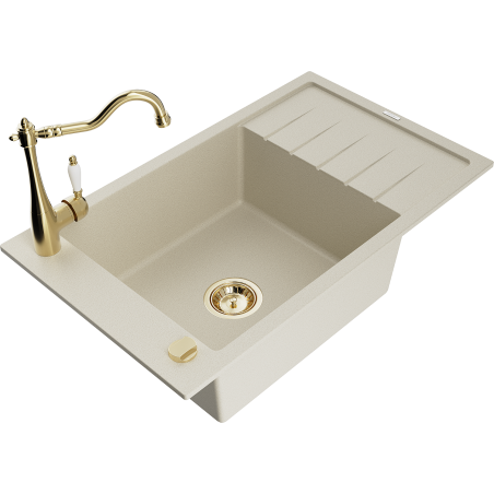 Mexen Elias гранитна кухненска мивка с 1 отделение със сифон и кухненски